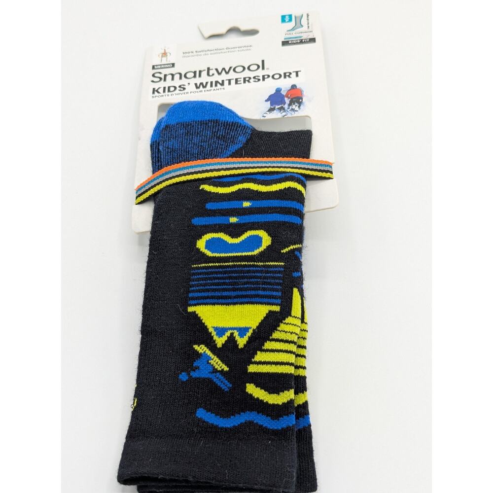 Smartwool Kids Sz 9-11.5 Wintersport Full Cushion Merino Wool Blend Socks Black
